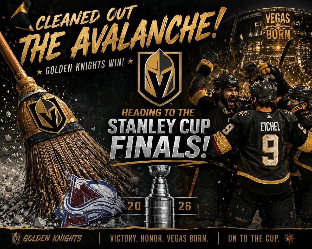 SinCityLVLocals's tweet photo. The Golden Knights are headed to the STANLEY CUP FINALS and the Fortress is absolutely ELECTRIC. ⚔️🔥
From doubters… to dominance.
Vegas didn’t just win the series — they swept the whole mountain off the map. 😭
#VegasBorn #GoldenKnights #StanleyCupFinals #VGK #KnightUp https://t.co/iCBazNauTt