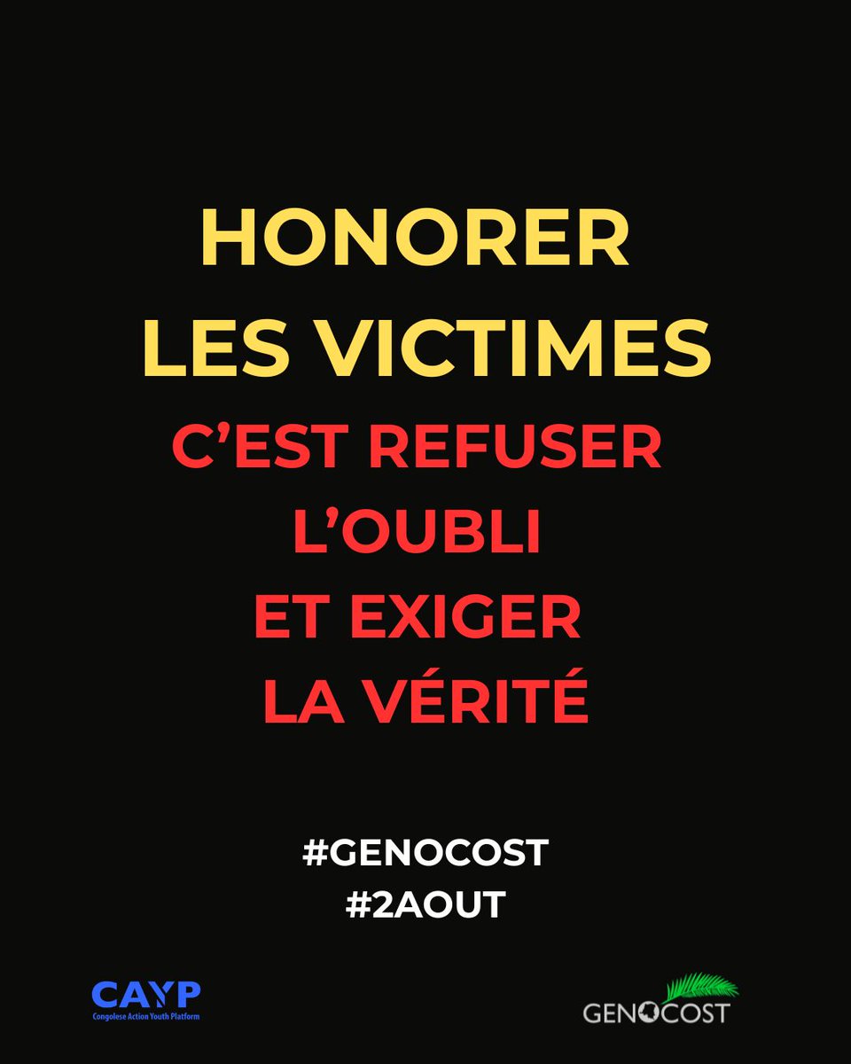 Genocost's tweet photo. Honorer les victimes
C’est refuser l’oubli
Et exiger la vérité
#GENOCOST
#JUSTICE
#DIGNITE
#MEMORY
#DIGNITY https://t.co/inbkHa1pfU