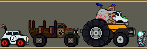 AbsoluteBoom96's tweet photo. The small roster of newcomers from Twisted Metal: Small Brawl.
I managed to find a Gameshark code that unlocked all of these 3, thus allowing me to rip their models for these sprites.
#pixelart #pixelartist #terraria #twistedmetal #twisted_metal https://t.co/gNhQOIEvL4