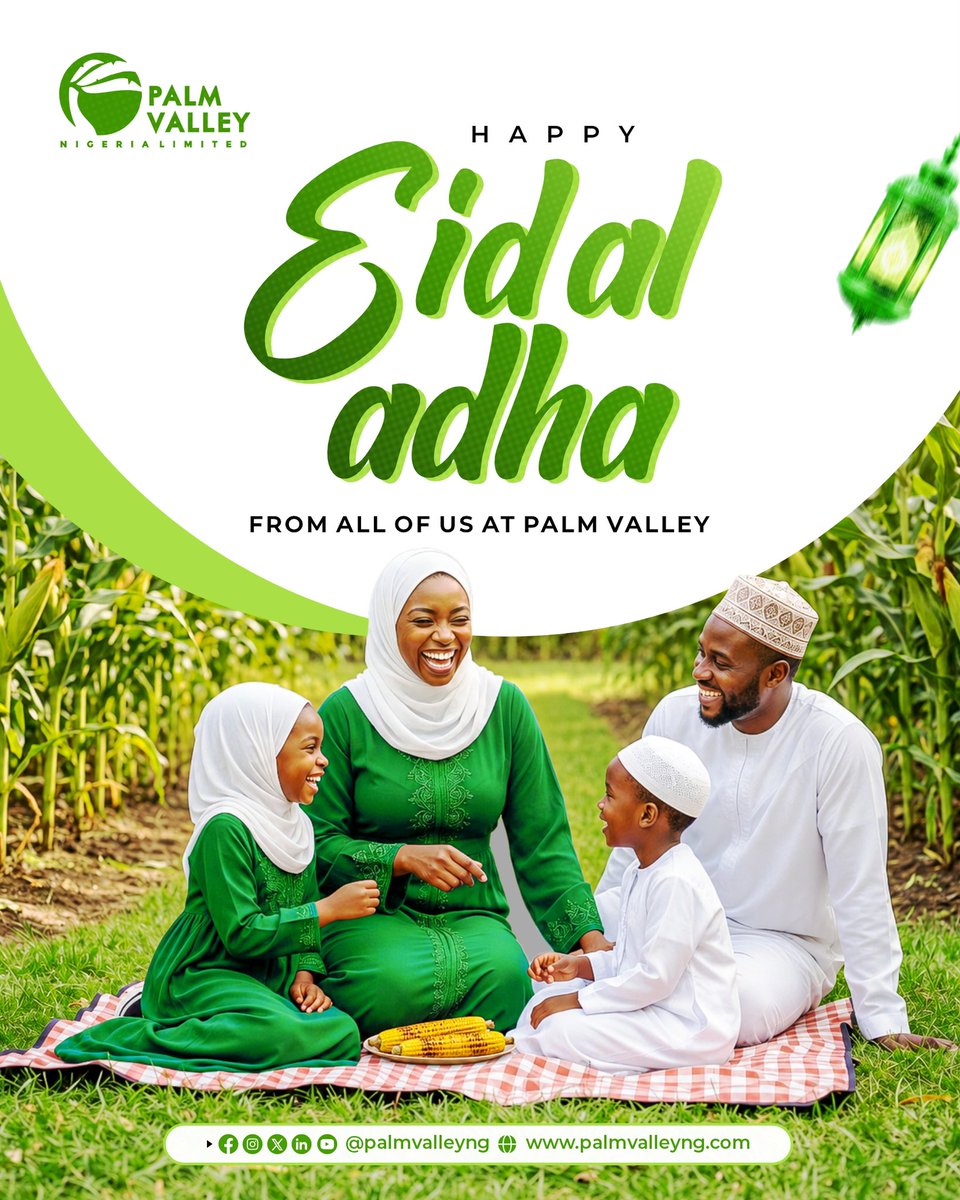 palmvalleyng's tweet photo. 🌙✨ Eid Mubarak from all of us at Palm Valley Nigeria Limited! May this season bring peace, prosperity, and happiness to you and your loved ones. #EidAdha #PalmValleyNG https://t.co/AWaYGc89vf