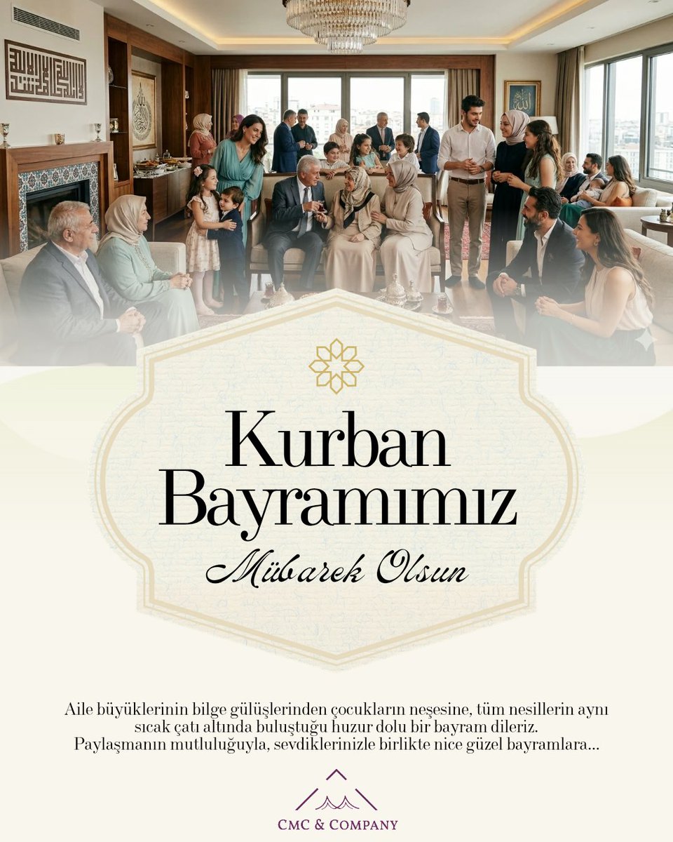 MuratFatihInan's tweet photo. Aile büyüklerinin bilge gülüşlerinden çocukların neşesine, tüm nesillerin aynı sıcak çatı altında buluştuğu huzur dolu bir bayram dileriz.
Paylaşmanın mutluluğuyla, sevdiklerinizle birlikte nice güzel bayramlara...
Kurban Bayramımız Mübarek Olsun. https://t.co/73V5NGRq4K
