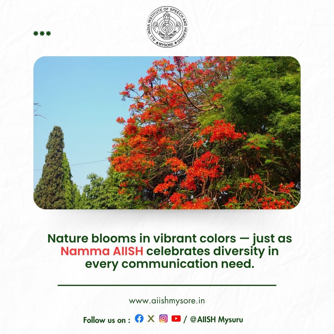 aiishmysuru's tweet photo. 🌸🍃 Nature blooms in vibrant colors — just as Namma AIISH celebrates diversity in every communication need.✨

#NammaAIISH #CommunicationForAll #DiversityAndInclusion #SpeechAndHearing #EmpoweringVoices #AIISHMysuru https://t.co/lbzHoc1nn4