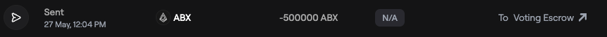 Okaypunksnft's tweet photo. @nativeaborean Just locked 500k ABX. 

Bros... am I doing this right? 😅

Feels like a big move haha. https://t.co/w4xK14d5KX