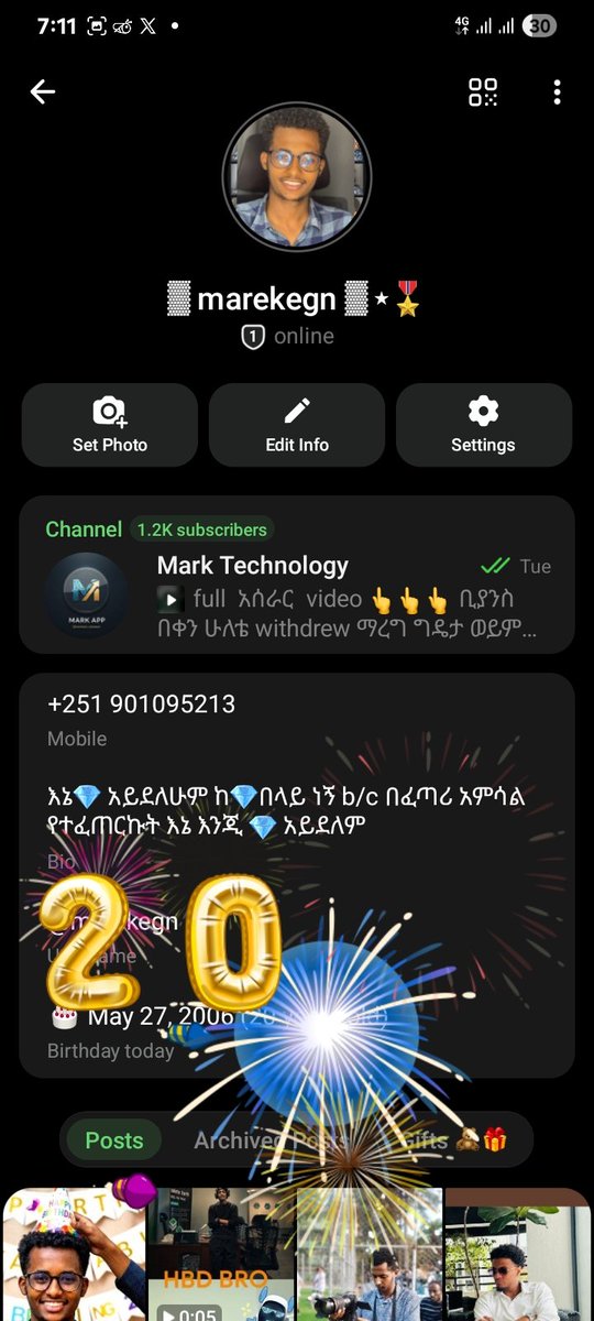 M_marekegn's tweet photo. Hello, my name is Marekegn. Today is my birthday, my Twitter family 🎉 please send me a gift, NFT, or Telegram Stars using this Telegram username: @marekegn   account: https://t.co/aTvawSFAdm⁠�or  simply wish me a happy birthday 🎉🎉
@ton_blockchain  @tonhornofafrica @conso_tg https://t.co/9wU5sk1zHV