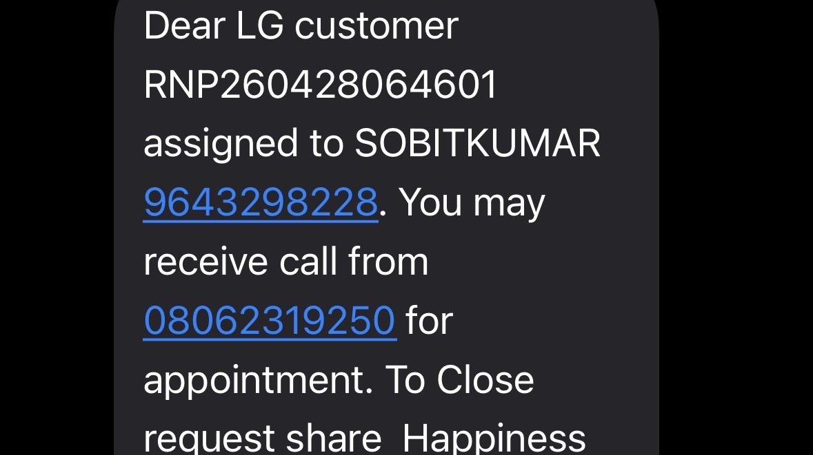 omtiwari23's tweet photo. Bought an LG 5 Star Split AC from Flipkart in March 2026. Since day 1, facing cooling issues and CH 38 error. Multiple LG service visits, reinstallation done as suggested, but issue still unresolved. Very poor service from LG &amp; Flipkart. @LGIndia @Flipkart https://t.co/jk3C1UYDHH