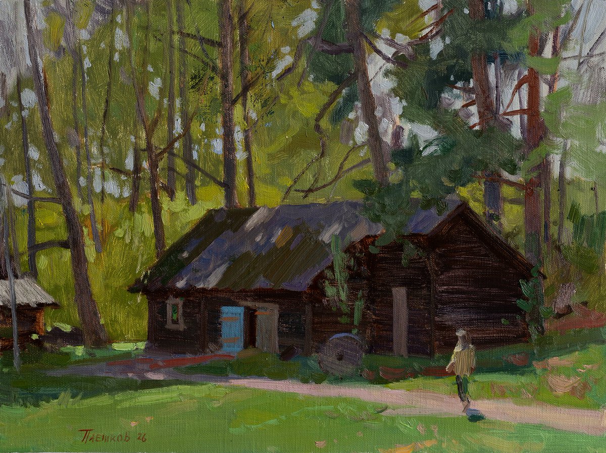pleshkov_art's tweet photo. Этюды с Академички. 
Дом с синей дверью. 2026. Холст, масло. 30х40 см.
#painting #pleinair #landscape #pleshkov https://t.co/P5BqlBsXXO
