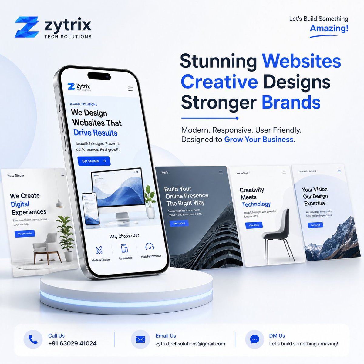 ZytrixTech's tweet photo. Your vision. Our expertise.

Modern, responsive, and high-performance websites built by Zytrix Tech Solutions to help your business grow online.

DM us or email: zytrixtechsolutions@gmail.com

#WebDesign #WebDevelopment #UIUX #ZytrixTechSolutions https://t.co/JD4P4pwmBi