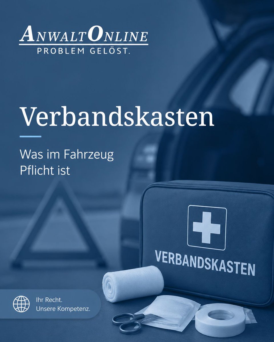 anwaltonline's tweet photo. #Pflichtausstattung im #Kfz: Was wirklich in den #Verbandskasten gehört

In Kraftfahrzeugen ist ein Verbandskasten für Notfälle mitzuführen. § 35h der Straßenverkehrs-Zulassungs-Ordnung (StVZO) schreibt dies für #Pkw - auch für als Pkw zugelassene …

https://t.co/hOEv0Y2yny https://t.co/AnXY7coszA