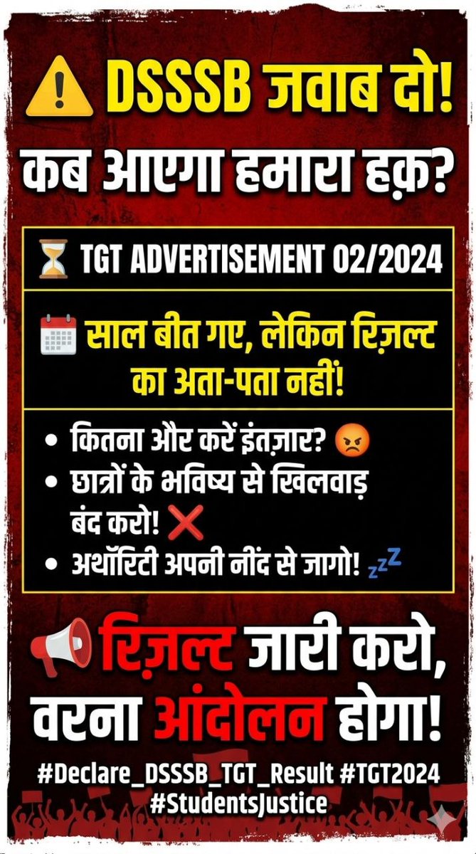 abhibansal_hnd's tweet photo. Always false promises no results 
Til when we will wait 
Years passed but process is not complete 
#Releasetgtresults
@dsssbofficial @Dir_Education @LtGovDelhi https://t.co/ah11jWAgW6