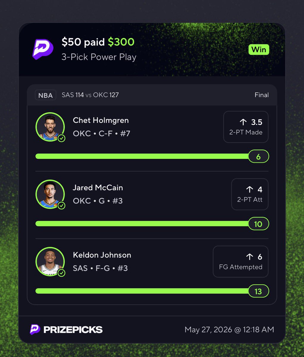 itsNellzz's tweet photo. Cash the 6x slip! Loved all these lines today ✅ 

Posted to DUBCLUB 💎 

$50 to someone who likes &amp; RT ♻️ 

#PrizePicks https://t.co/wwzKq9mkcf