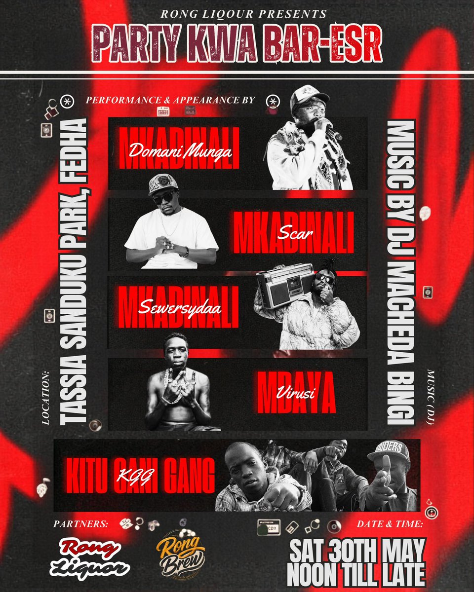 Cherotich_B's tweet photo. This Saturtaday 30th May, Kuna Party Yo yo at #RongLiquor Tassia, Fedtha branch.
Heavy Line Up 🔥🔥🔥
Pull Up‼️
#RongRende https://t.co/g8RQ04XatV