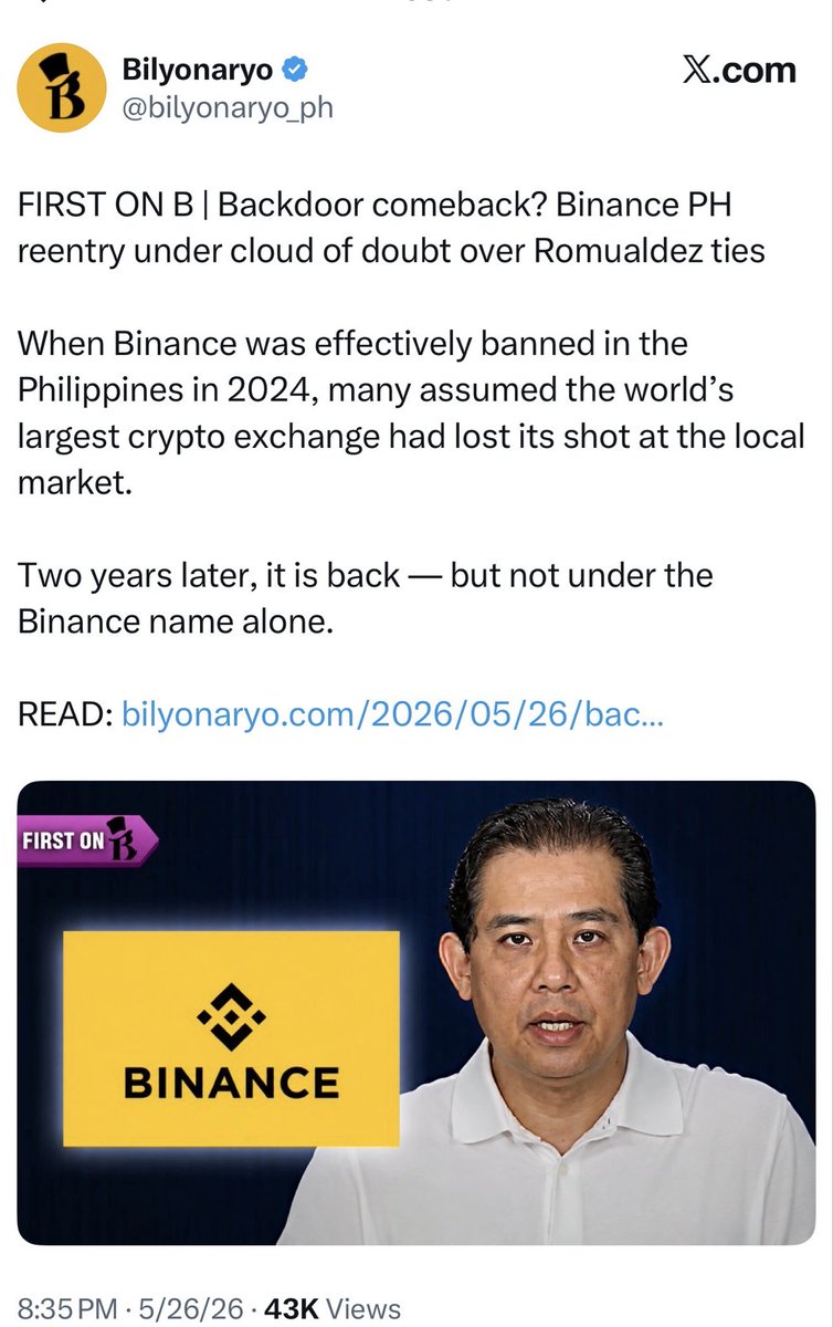 bbbzzz08's tweet photo. @cz_binance Good job CZ and PH government 🐊🐊🐊

Time to launder the public funds through cryptocurrency 🤑 https://t.co/Pwq9yqxhlA