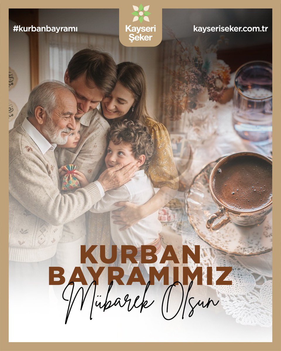 kayseri_seker's tweet photo. Kurban Bayramımızın; bereketi, paylaşmayı ve dayanışmayı çoğalttığı, sevdiklerimizle birlikte sağlık, huzur ve mutluluk içinde nice güzel bayramlara vesile olmasını temenni ediyoruz.

Kurban Bayramımız kutlu olsun. https://t.co/LjZ5EewPgD