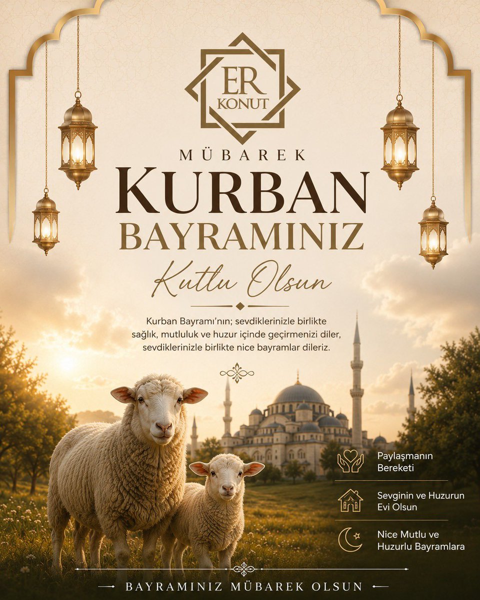 erkonut's tweet photo. Bayramın getirdiği manevi huzurun, hayatınızın her anına mutluluk ve umut katması dileğiyle. Kurban bayramınız mübarek olsun. #erkonut #ebb #erzurum #yakutiye #palandöken #atauni https://t.co/WxzwPn0qss