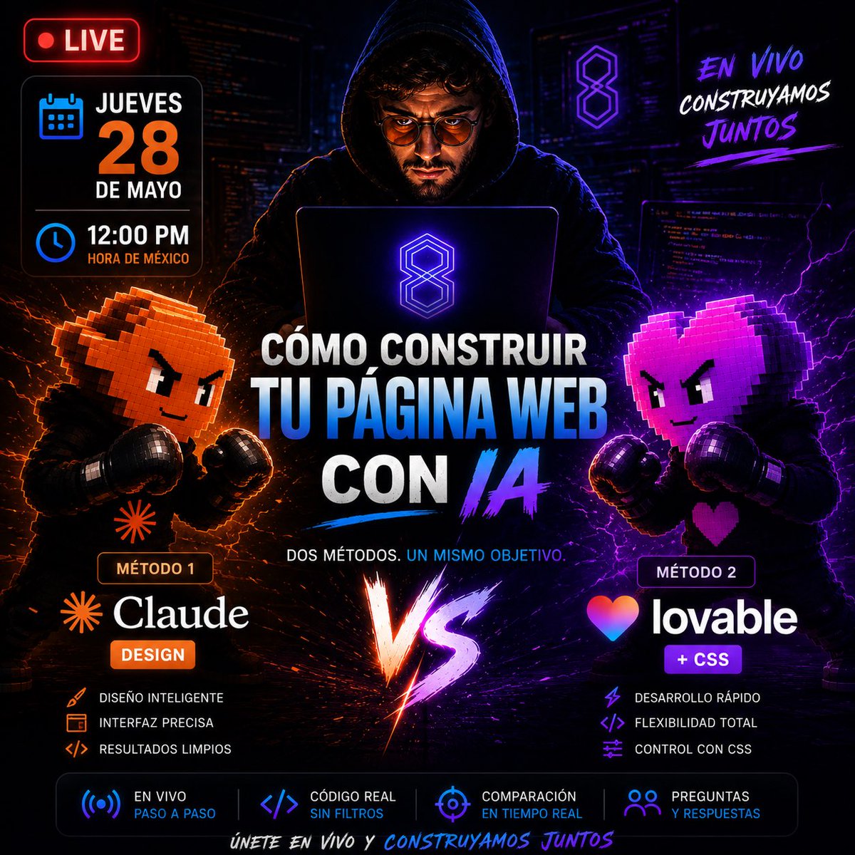 HuMan9770's tweet photo. Hace dos días cree una nueva agencia de marketing fuera de mi nicho 

Me sorprendió lo rápido que paso de idea a oferta a brand kit, sales pitch y página web 

Y todo lo hice con Claude

La semana pasada empecé a construir una nueva página para mi studio de marketing en vivo desde lovable

Quiero testear ambas herramientas y dejarlos decidir cuál les gusta más 

Si llevas meses posponiendo tu página web y no la quieres genérica, no te quieres perder este live 👇🏻