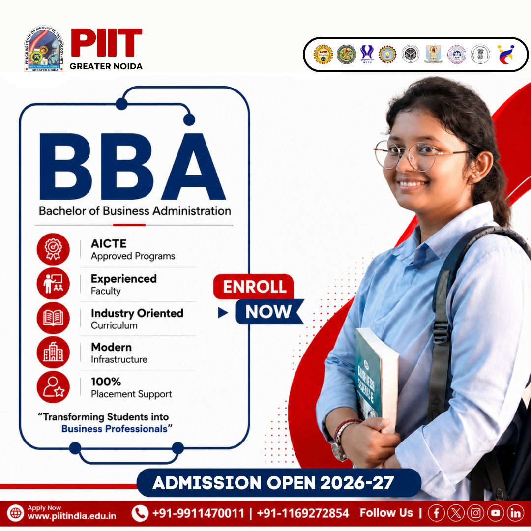 PIITgrNoida's tweet photo. BBA Admission 2026-27 | PIIT Greater Noida
π Greater Noida
π +91-9911470011, +91-1169272854
π https://t.co/6hNMfQ4Jgn
#bbaadmission2026 #bbagreaternoida #piitgreaternoida #bbaadmission #admissionopen #businessadministration #managementstudies #bestbbacollege #studyinindia https://t.co/hx8VdiSCLR