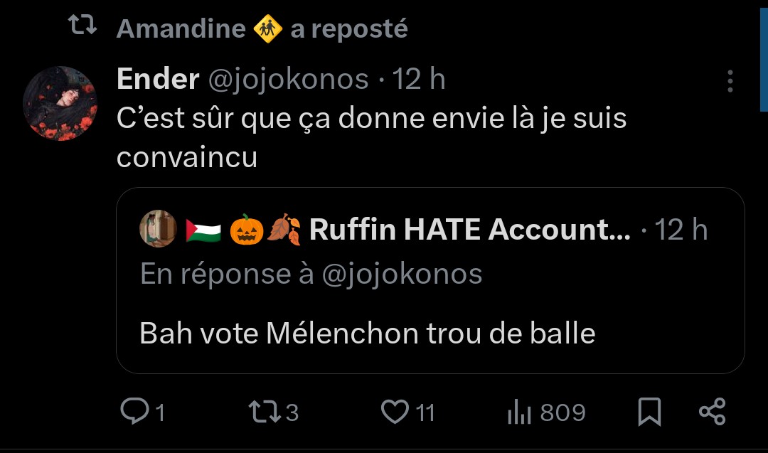 _DoubleB_'s tweet photo. @Atsem38 J'ai passé 10 secondes sur ton mur, plus de la moitié de tes tweets/retweets parlent de lfi ou de Mélenchon 🤡 https://t.co/qTaNJo1j6F