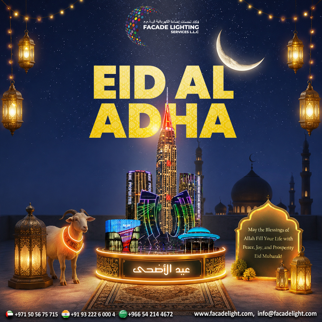 Facadelight_fls's tweet photo. Happy and  blessed Eid Al Adha filled with prosperity, illuminated celebrations

🌐https://t.co/e6rt1yN1mk

#EidAlAdha #EidAlAdha2026  #Bakrid #facadelight #lightsolution #bestfacadelight #ArchitecturalLighting #MediaFacade #ModernArchitecture #CityLights #StructuralDesign https://t.co/xLWrzGA2Nc