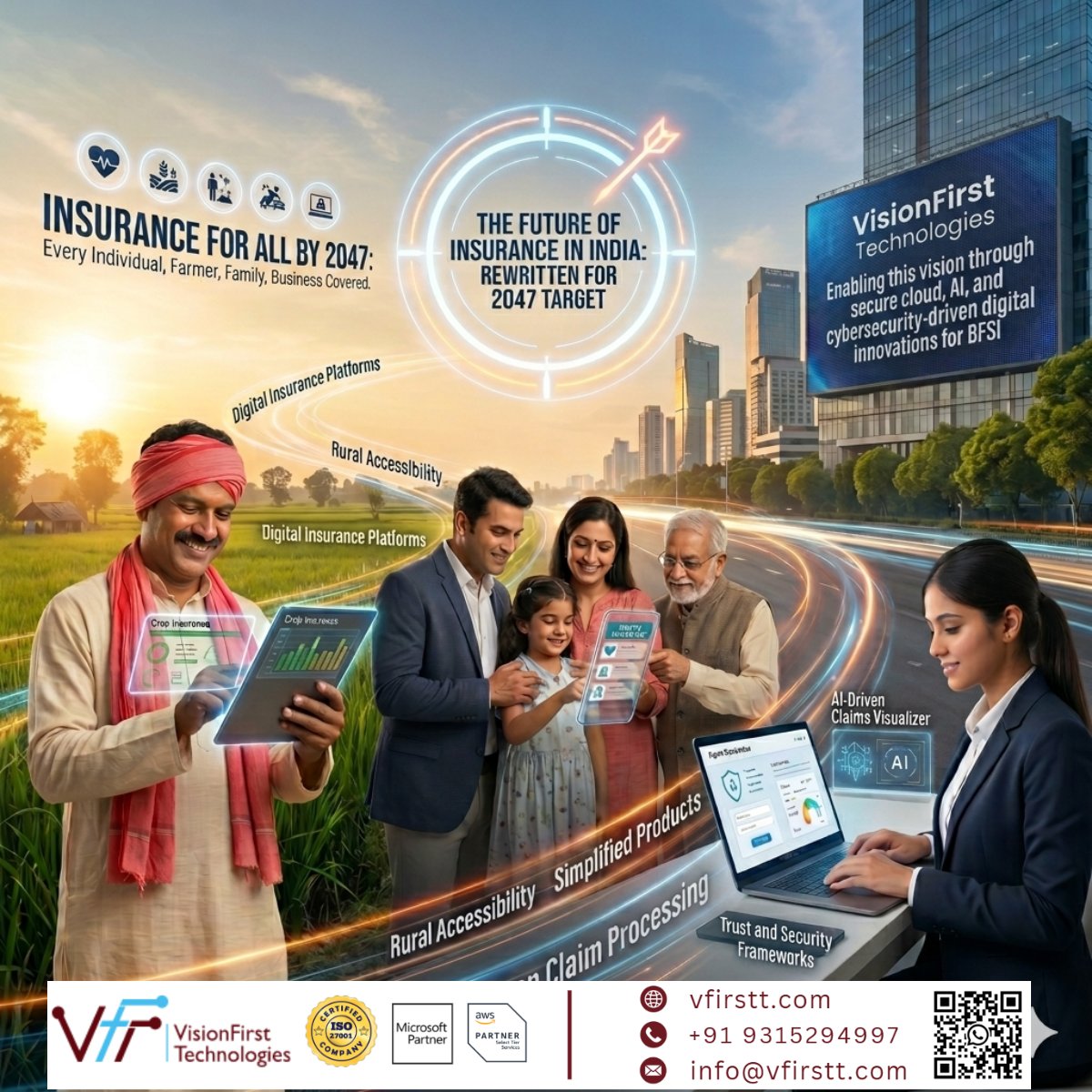 vfirstt's tweet photo. India is targeting Insurance for All by 2047-but today, insurance penetration stands at ~3.7% of GDP, far below the global average.

The goal isn’t just more policies, but more financially resilient, digitally secure India.
#InsuranceForAll2047 #InsurTech #Insurance #Vfirstt https://t.co/eUeyS7OJ7t