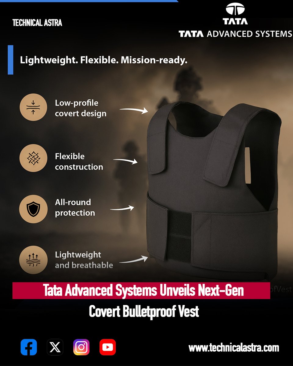 kishanchand_89's tweet photo. Tata Advanced Systems Unveils Next-Gen Covert Bulletproof Vest https://t.co/j3KIh84af8
