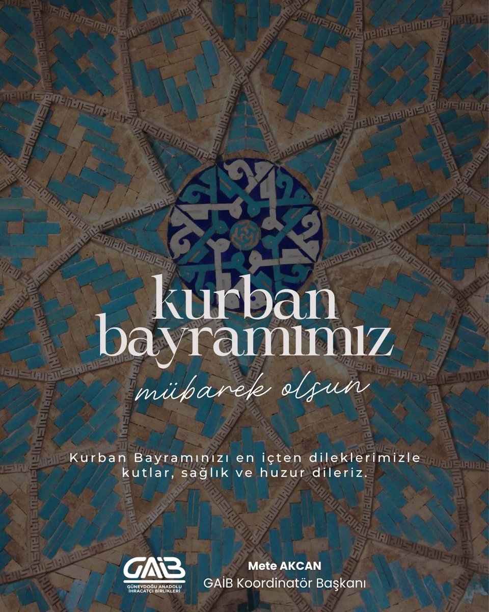 GaibGaziantep's tweet photo. Paylaştıkça çoğalan bereketin, sevgi ve kardeşlikle pekiştiği Kurban Bayramı’nızı kutlar; ülkemize ve tüm insanlığa huzur, sağlık ve esenlikler getirmesini dileriz. https://t.co/yjpFctwVLS