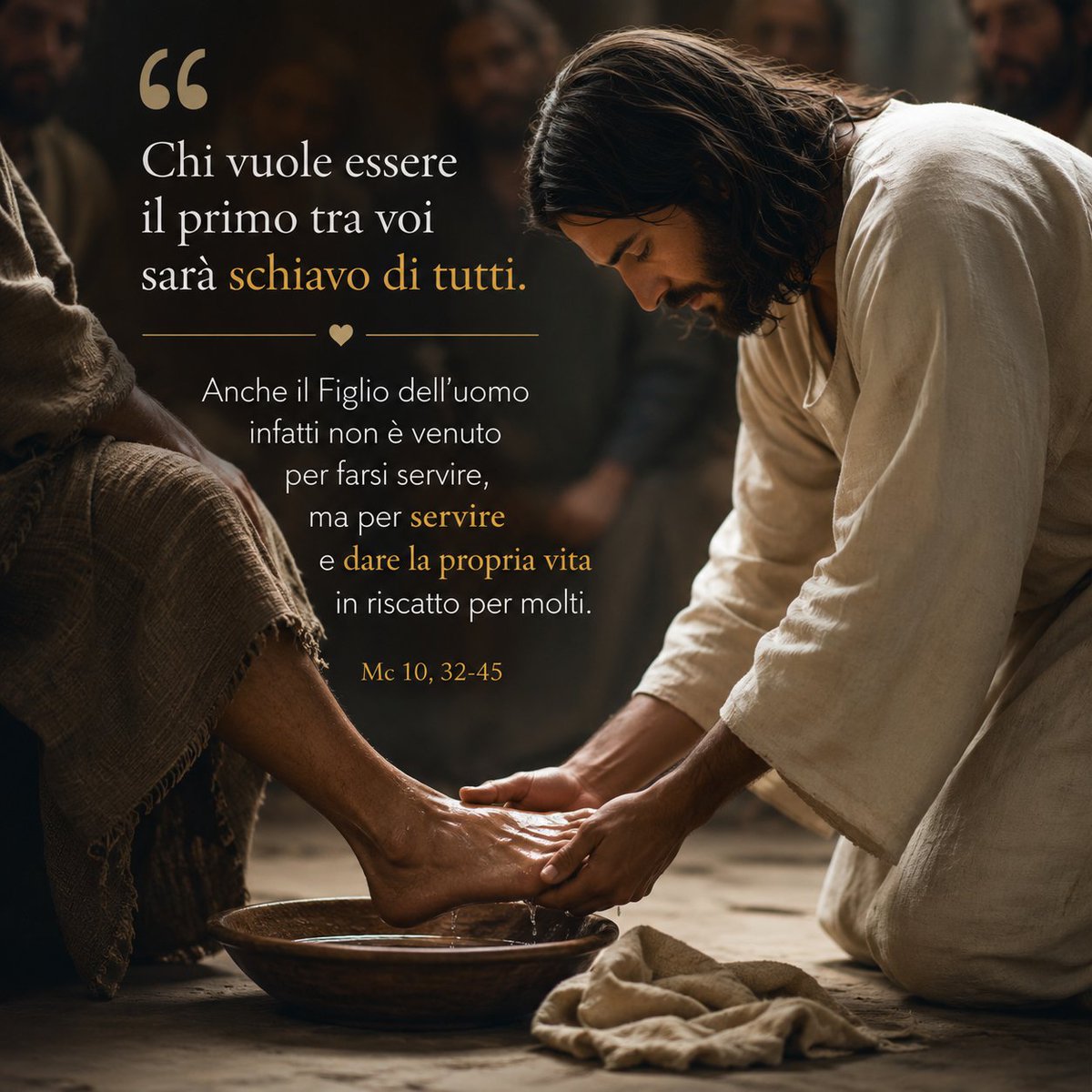 AnnaMDiGennaro's tweet photo. Non è facile servire.
Quando sei ferito, ignorato, deluso… amare costa.
Costa orgoglio. Costa cuore.
Ma forse è proprio questo il miracolo del Vangelo:
continuare ad amare quando sarebbe più facile smettere. ✨
— Vangelo Mc 10, 32-45 https://t.co/uBf6muUioi