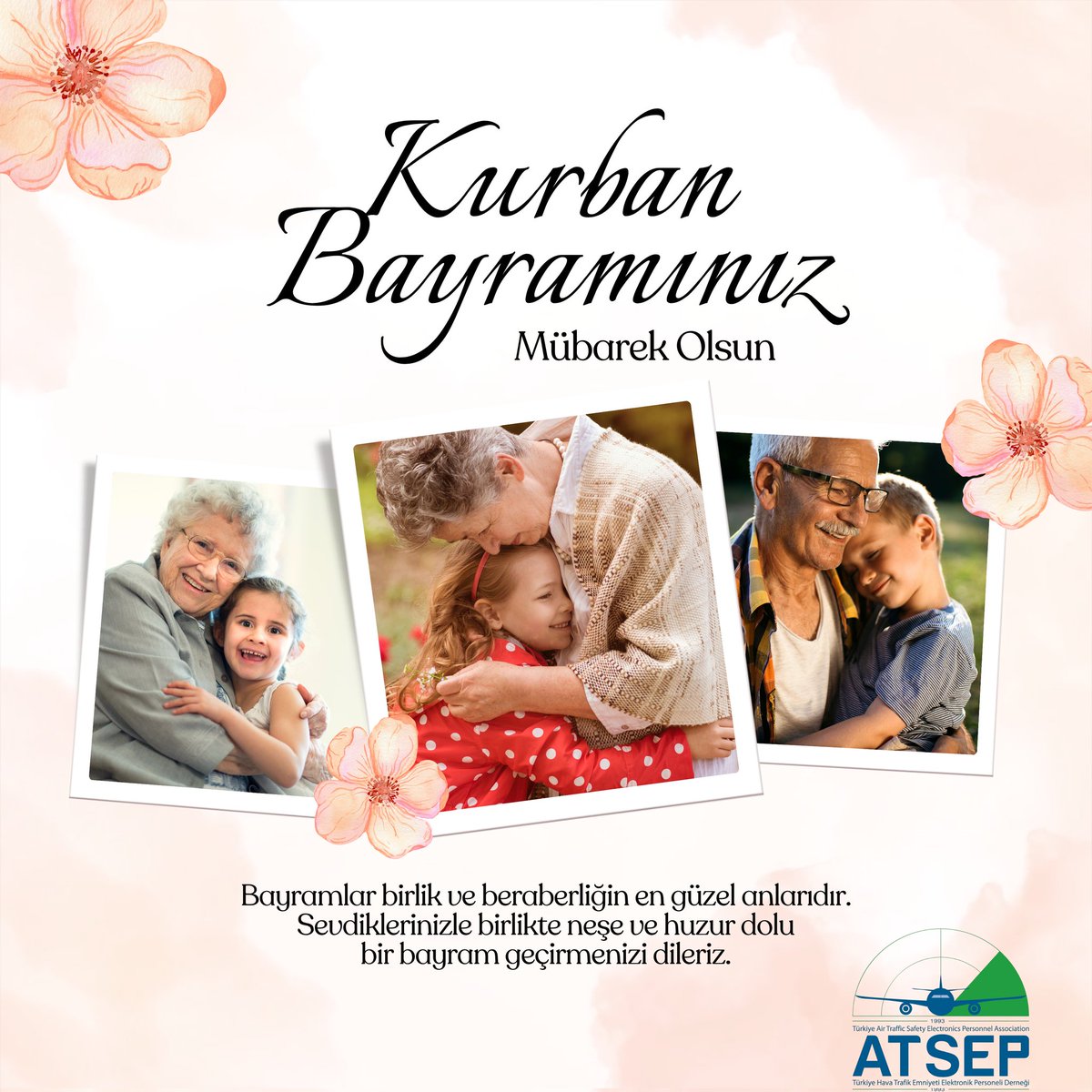 AtsepTurkiye's tweet photo. Kurban Bayramı’nın; başta havacılık camiamız olmak üzere tüm ülkemize sağlık, huzur, dayanışma ve bereket getirmesini diliyoruz.

Görevlerini büyük özveriyle sürdüren tüm ATSEP çalışanlarının ve kıymetli ailelerinin bayramını en içten dileklerimizle kutlar; sevdiklerinizle birlikte mutlu, emniyetli ve güzel bir bayram geçirmenizi temenni ederiz.