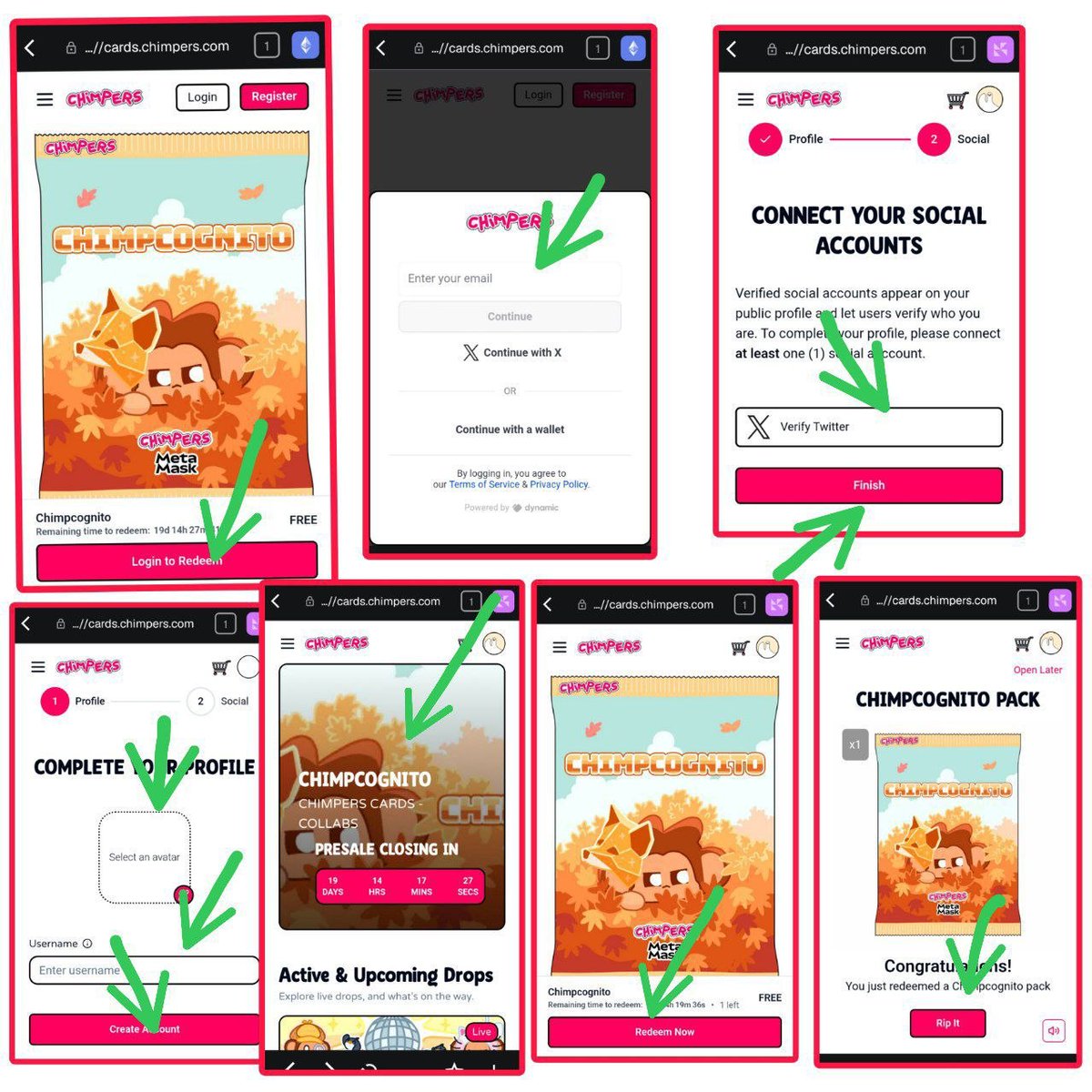 TechnicalAk80's tweet photo. FREE MetaMask x Chimpers SBT Drop 🔥🔥
Reward: Exclusive Chimpcognito SBT Card 

Link Here:-

https://t.co/1fUT5tP804

👉Log in With Email &amp; Verify
👉Set up profile 
👉Connect X account 
👉Redeem &amp; Rip it
👉Done ✅ 

Claim ends June 15, 2026

Don't miss 👍❤️ https://t.co/sRXM8X1OfD