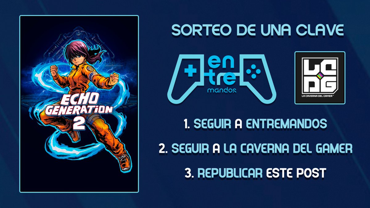 LaCavernaGamer's tweet photo. 🌟¡ESTAMOS DE SORTEO!🌟

🕹️¿Queréis ganar una copia de ECHO GENERATION 2 para STEAM? Pues está chupado.

1⃣Seguir a @EntreMandos 
2⃣Seguir @LaCavernaGamer 
3⃣Hacer RT a este post

🗓️FIN: MIÉRCOLES 3-JUNIO
❌NO CUENTAS SORTEO https://t.co/sDEdayO3jw