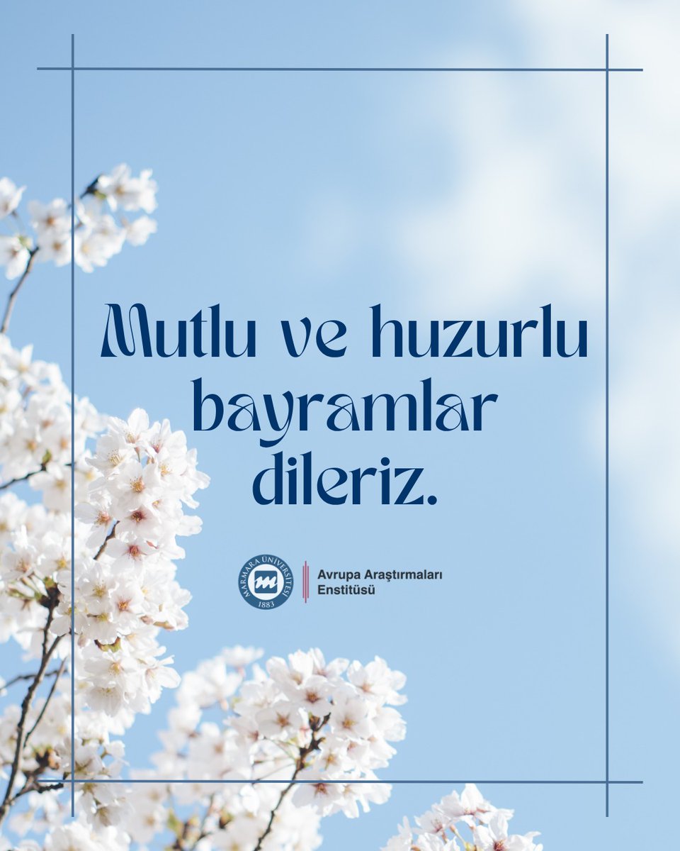 EuropeanMarmara's tweet photo. Barış, kardeşlik ve huzurun hakim olduğu nice bayramlar dileriz. İyi bayramlar! ✨🕊️
#KurbanBayramı #İyiBayramlar #MarmaraAvrupaAraştırmalarıEnstitüsü #MarmaraAvrupaAraştırmaları https://t.co/mf3fqlYZiI