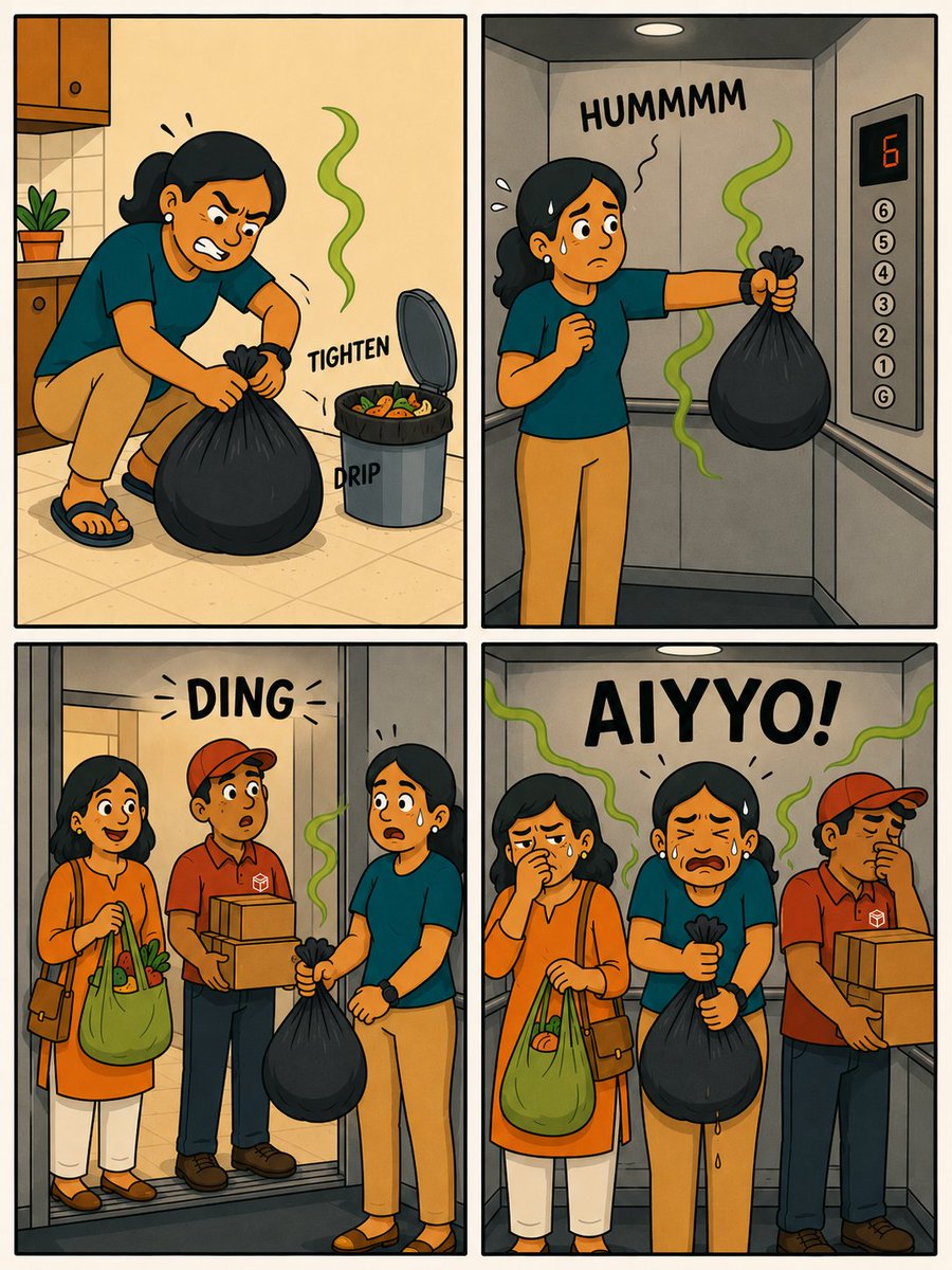 mankomb's tweet photo. A scent-sational elevator ride no one asked for.

Making time for you.

#Sustainability #CleanLiving #IndianHomes #Technology #CircularEconomy #CleanTech #IndianComics #SmartHome #Aiyyo #Mankomb #Chewie https://t.co/PnU40V5jTL