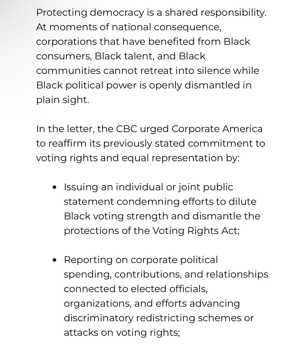NationalAction's tweet photo. Congressional Black Caucus Urges Corporate America to Defend Democratic Principles and Black Political Representation

https://t.co/8hmZ5pZbJd https://t.co/s8011aj5vL
