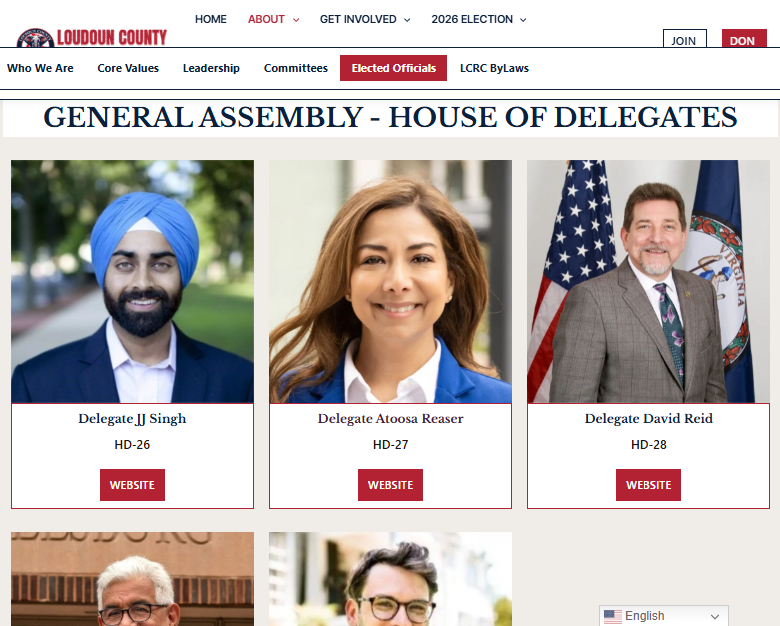 spoiledtechie's tweet photo. The Loudoun County Republican Committee is ACTIVELY ADVOCATING for DEMOCRATS Abigail Spanberger, Ghazala Hashmi and Jay Jones.

What's even funnier is that the Republican officers of Loudoun are DOWN AT THE BOTTOM of the page...

All these beautiful pictures of democrats listed on the Republican Party website....  Someone should be FIRED as officers of the LCRC for posting such glamourous pictures of democrats.

The LCRC has been taken over by democrats!!!  Even pointing to their official websites by clicking on their links.  

What's next?  Will LCRC donate to their campaigns???

https://t.co/B9VlFhFKmT
