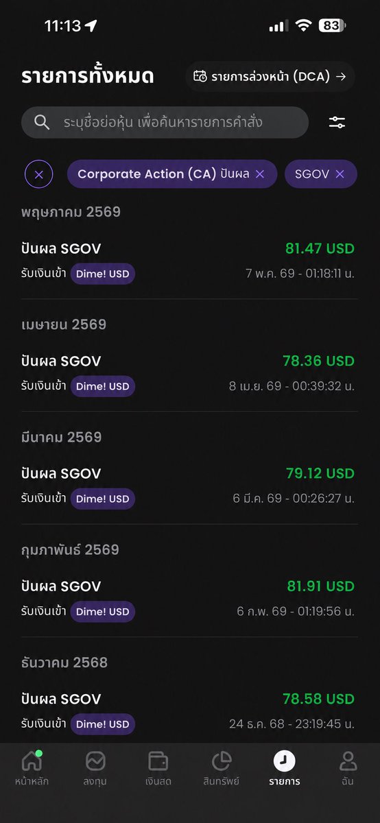 brandnewnox's tweet photo. $SGOV ได้ปันผล *ทุกเดือน* -> reinvest ต่อ

นี่ถ้าถูกหวยรางวัลที่ 1 ว่าจะเอามาลงให้หมดเลย 😂
 
(not finacial advice) https://t.co/wOXUPrSAjN