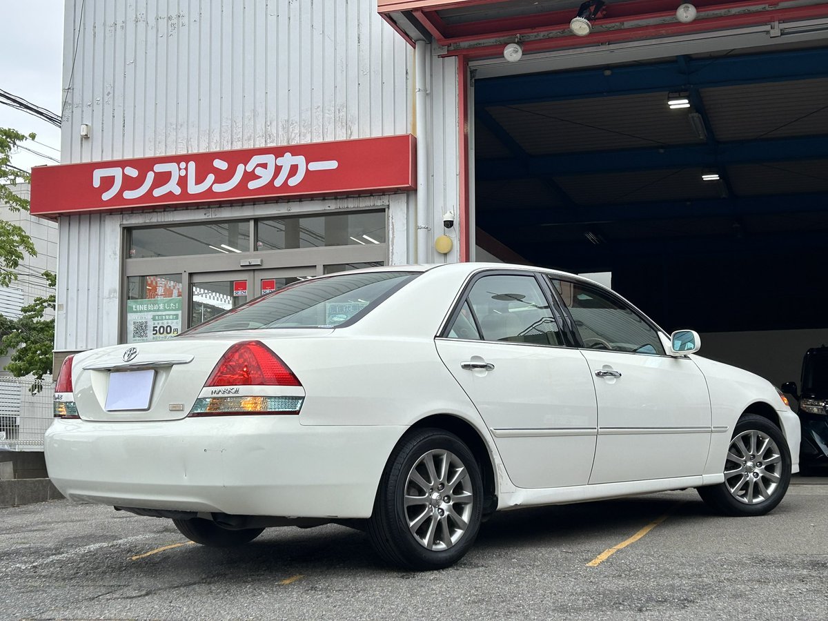 ones_yachiyodai's tweet photo. 〜往年の高級車、再び。〜
【トヨタ・マークⅡ、6/1〜デビュー‼️】

110系マークⅡの最終後期、2004年式の1Gエンジン搭載のマークⅡデビューです🚘

2026.6.1〜
◆Bクラスにてレンタル開始👍
・当日:¥4,950-
・24���間:¥5,500-
　※会員価格

ぜひ皆さまのご利用、お待ちしております😊 https://t.co/WQm7P7HW01
