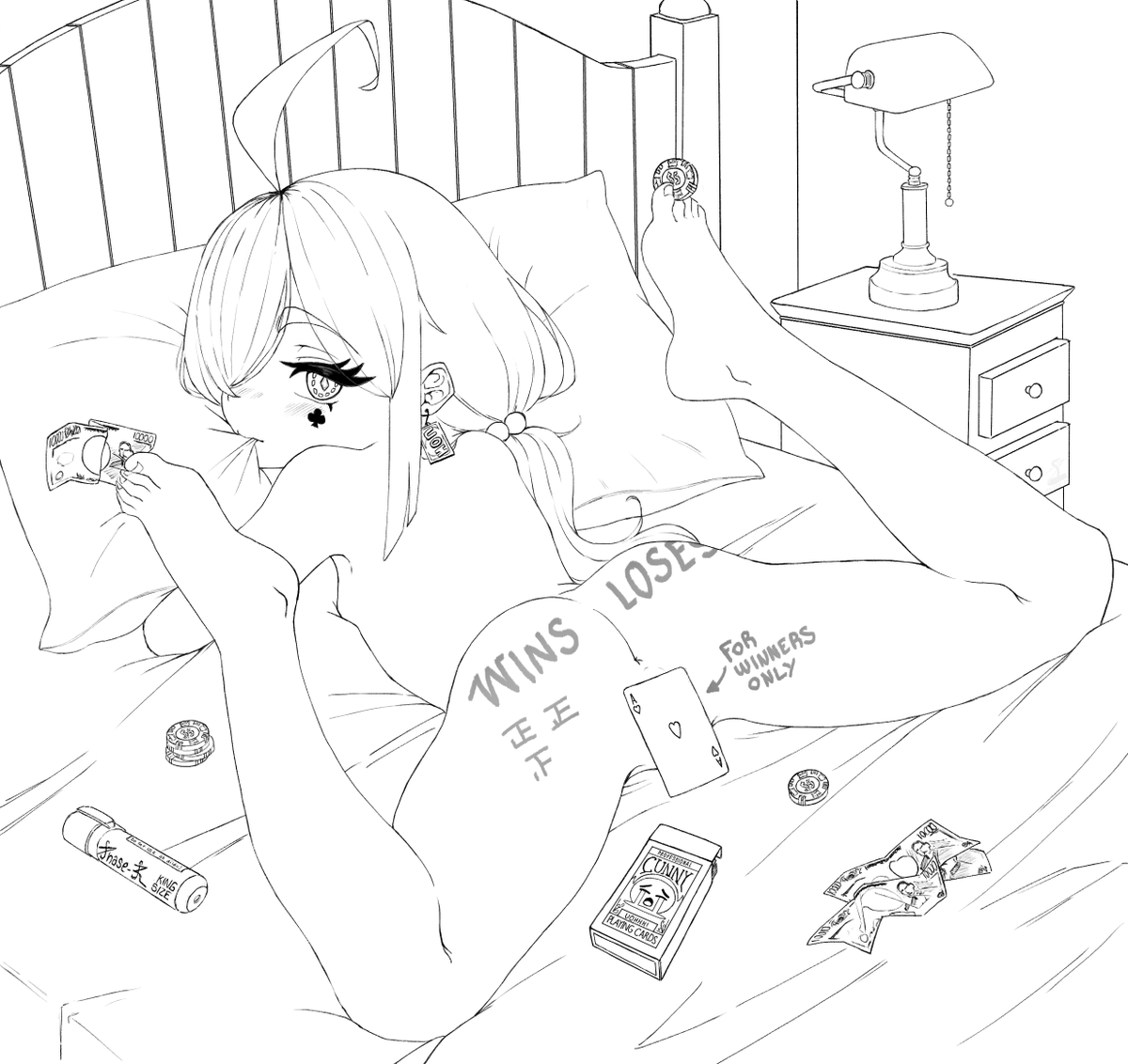 Phase_R's tweet photo. 🎲 Suguri's Game Night 🎲

I seems the only thing that will be touching her body tonight will be that marker... https://t.co/ECk9Y6XADH