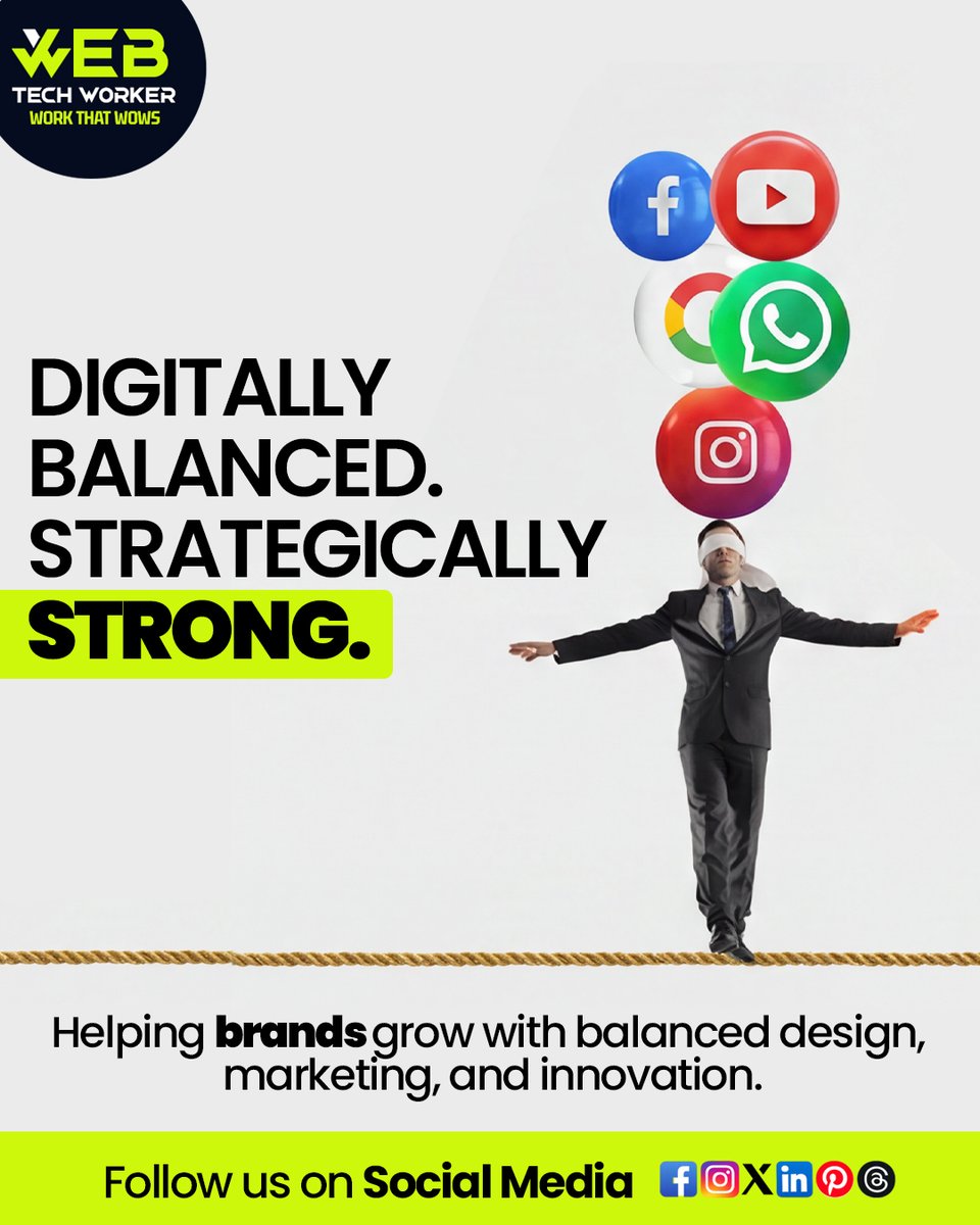 webtechworker's tweet photo. DIGITALLY BALANCED. SOCIALLY POWERFUL.

Helping brands grow with smart strategy, creative content, and impactful digital marketing solutions.

#WebsiteDesign #WebTechWorker #Innovation #CreativeDesign #OnlineGrowth #MarketingSolutions #BrandStrategy https://t.co/ZLWcFaGXNZ