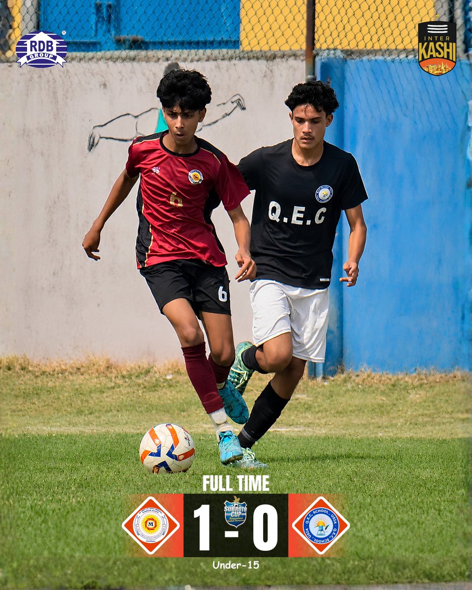 InterKashiFC's tweet photo. Clinical performance! ⚽️🔥 
Our team secures a crucial 1-0 win against Q.E.C. School, USIA, in today’s Subroto Cup match.
Well played, boys! We are proud of your hard work. 👏

#65Subrotocup #DalimssSunbeamSchool #harharkashi #PreSubrotoCup #cbse https://t.co/znCbshT3g8
