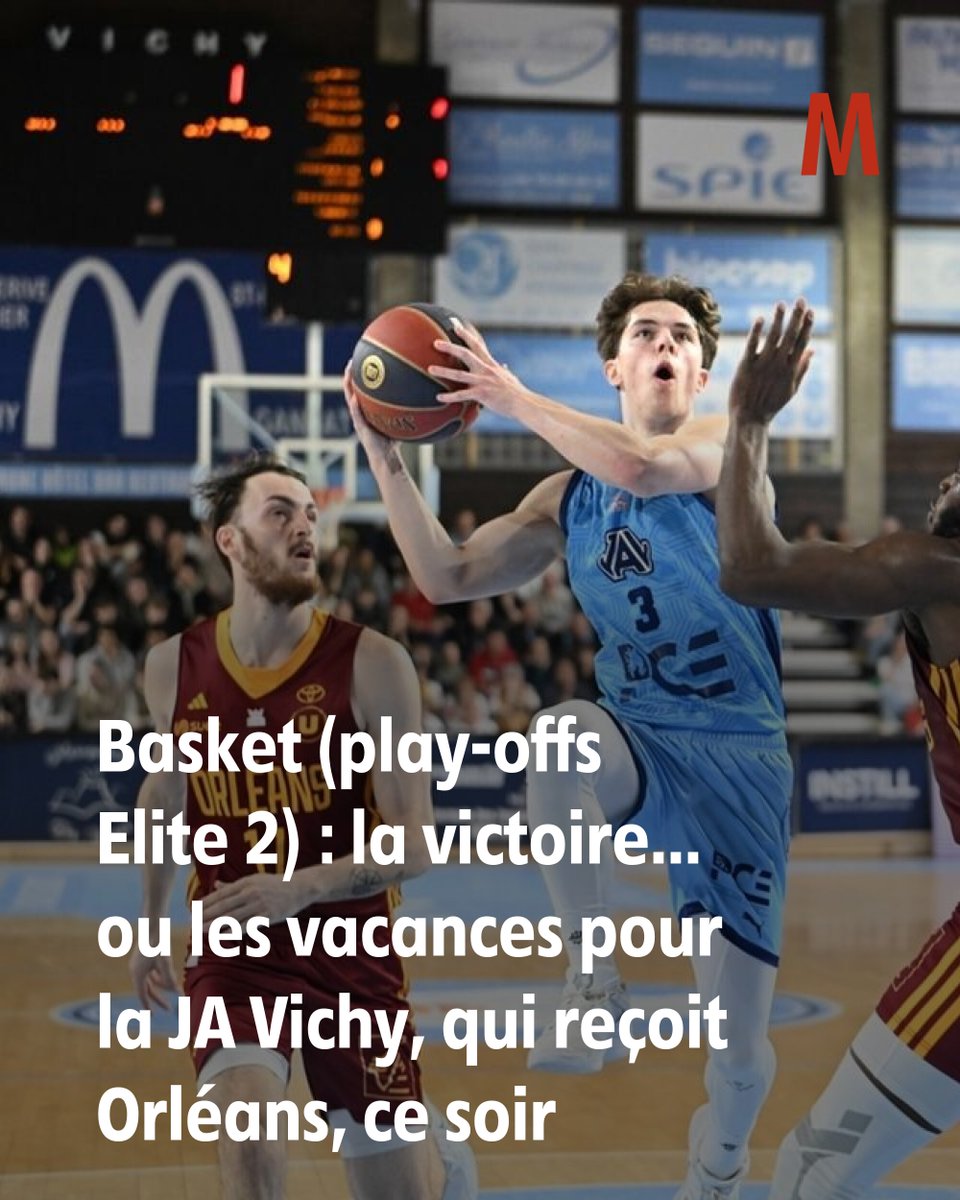 Montagne_Vichy's tweet photo. La Jeanne d’Arc de Vichy n’a pas le choix, elle doit battre Orléans, ce mercredi 27 mai (20 h 30), à domicile, en quart de finale retour des play-offs.
➡️ https://t.co/Je0TIhlHgf https://t.co/gdwBMtu1kq