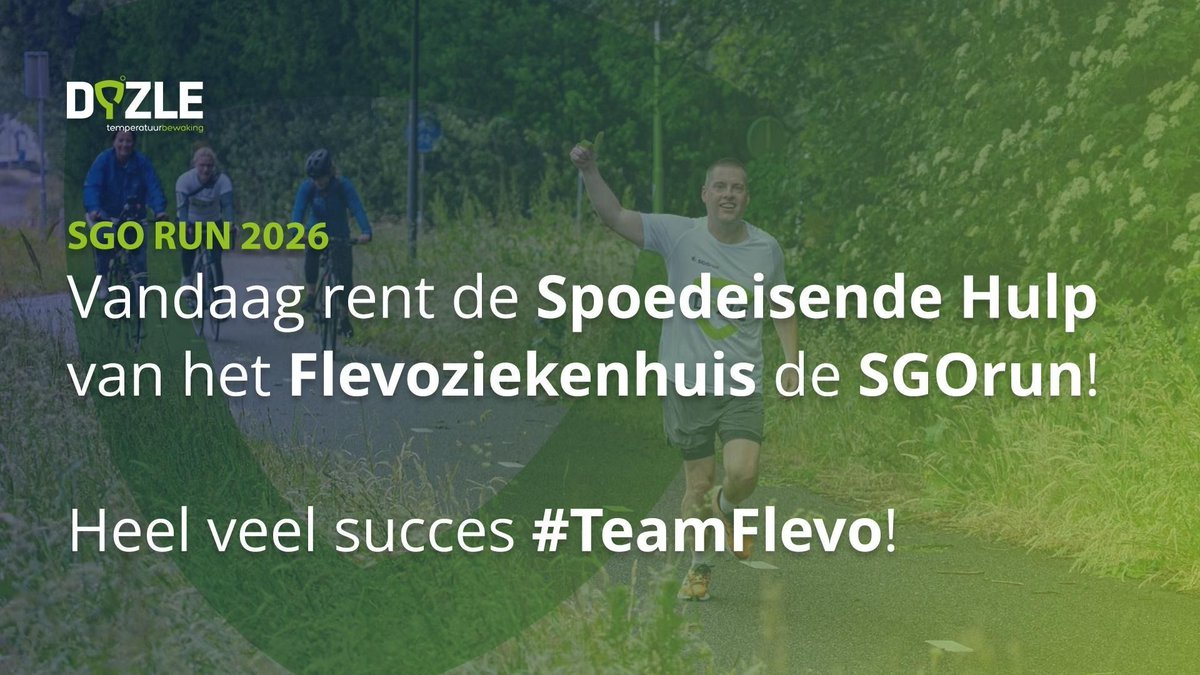Dyzle's tweet photo. De hardloopschoenen mogen aan: tijd voor de SGO Run 2026! 

Veel succes #TeamFlevo van het Flevoziekenhuis 🏃‍♂️ Op naar weer een mooie prestatie voor dit prachtige doel. Zet ‘m op vandaag!

#SGORun #zorghelden #Flevoziekenhuis https://t.co/tVJYpj7V3B