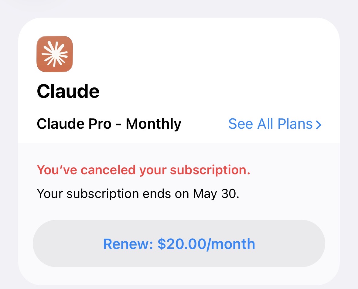dreaminput705's tweet photo. cancelled my subscription. @AnthropicAI  #StopAIPaternalism 
#Claude https://t.co/6QEb4maWR5