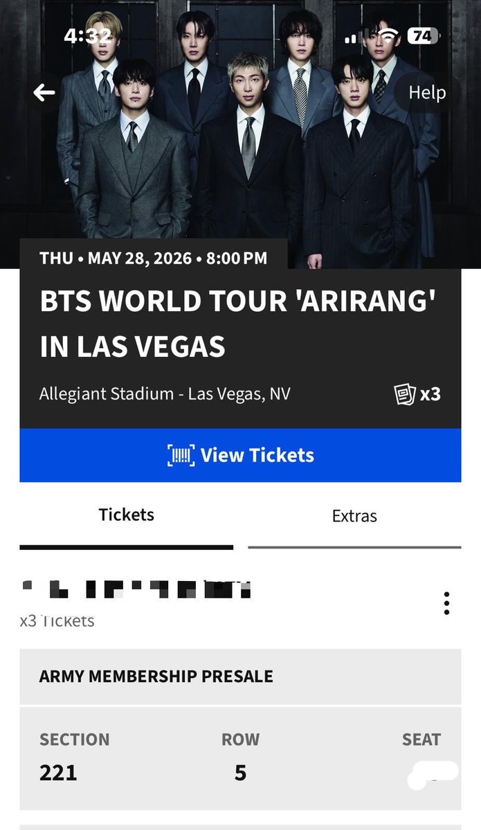DanceInTannies's tweet photo. [SELLING X1 BTS TICKET]
for Las Vegas stop on May 28th

Section 221 Row 5
For $180 USD

DM ME!! If you are interested 
#BTS_ARİRANG #BTS #LasVegas #ARIRANG_Tour https://t.co/vQ0sbFMsVo