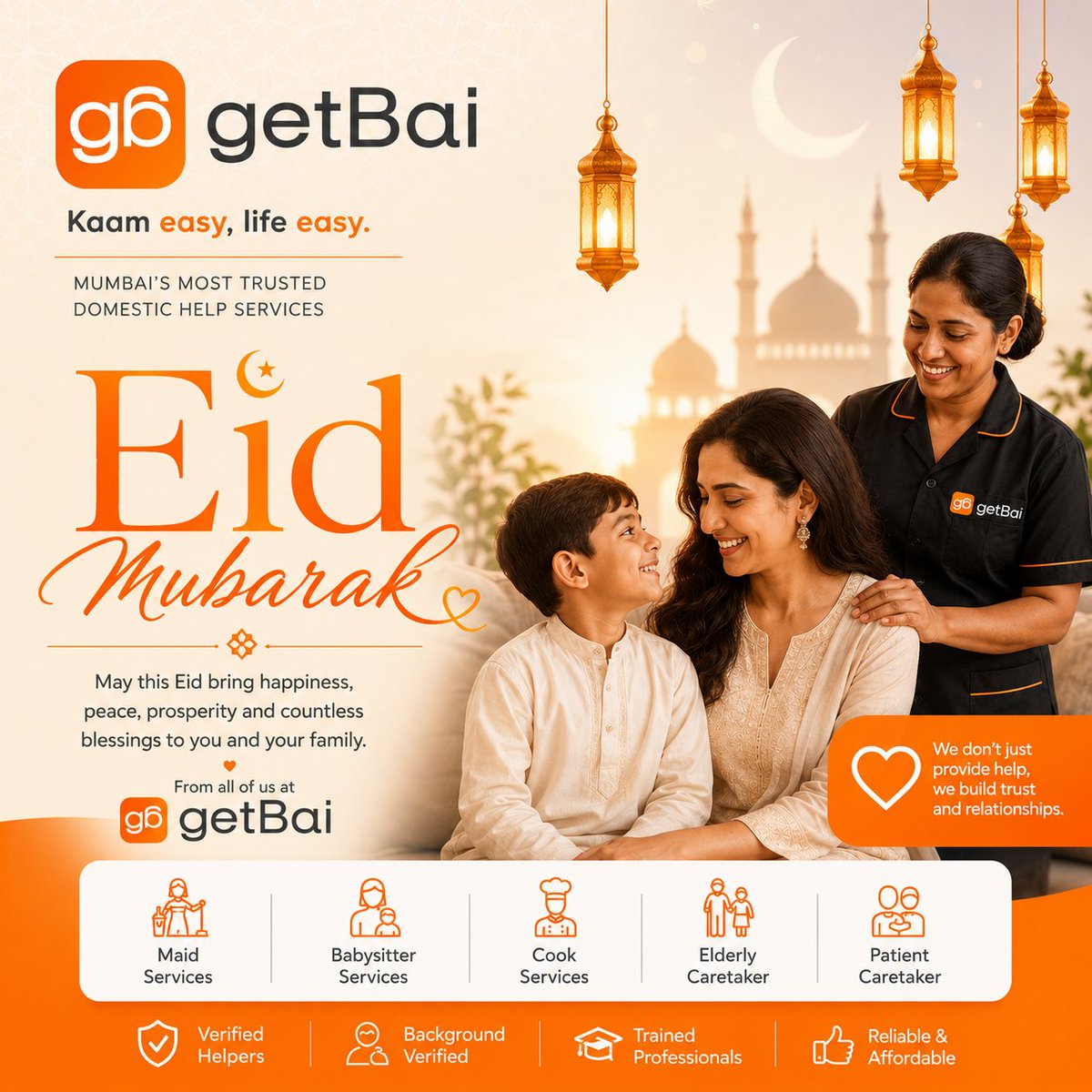 get_bai's tweet photo. https://t.co/MXepS9E11K Eid 
Mubarak from GetBai Agency

Aaj ki Eid sirf ek त्योहार nahi,
 balki mohabbat, dua aur apno ke saath khushiyan baantne ka din hai। https://t.co/rYws9kJbn6