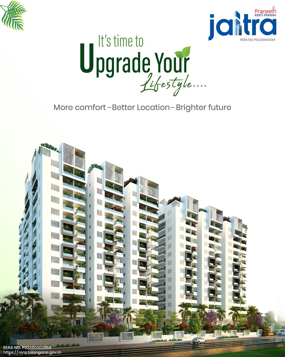 praneethgroup's tweet photo. Upgrade your lifestyle. Upgrade your peace. ✨

From joyful childhood moments to relaxed golden years, every space at Praneeth Pranav Jaitra is designed for a life that feels complete. 💚
📍 Miyapur – Just 2 mins from Metro

Home is not just where you stay… it’s where life gets better every day.

Reach us: +91 8099 972 972
Visit us: https://t.co/J65uy33LLe
.
.
.
.
.
.

#PraneethPranavJaitra #CloserToLife #PraneethJaitra #LuxuryLiving #Miyapur #HyderabadHomes  #LuxuryApartments #SmartLiving #FamilyHomes #PremiumLifestyle #HyderabadRealEstate #DreamHome #ModernLiving #GatedCommunity #HappySpaces #UpgradeYourLifestyle #PossessionStarted #PraneethGroup #MiyapurHomes #HyderabadProperties #LuxuryHomes