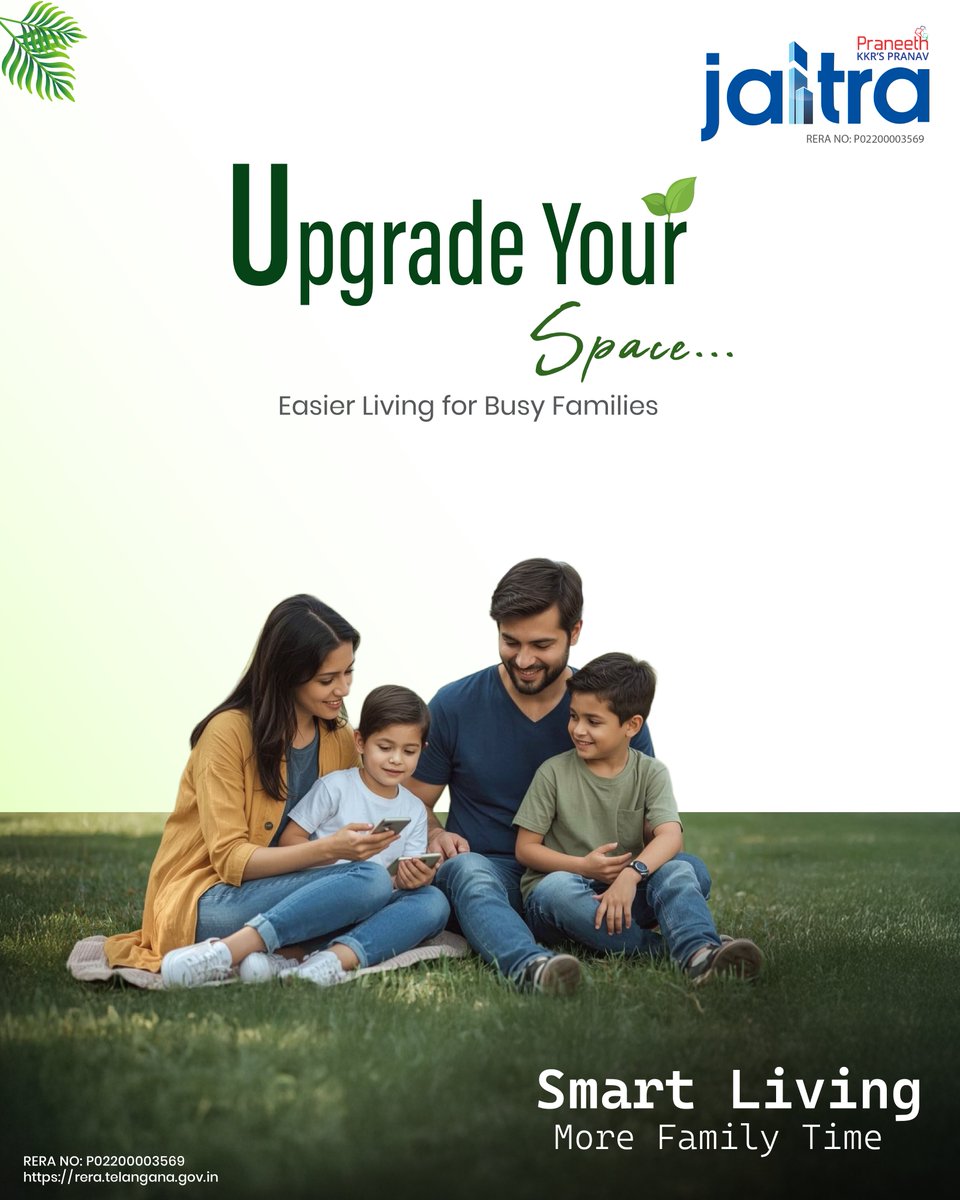 praneethgroup's tweet photo. Upgrade your lifestyle. Upgrade your peace. ✨

From joyful childhood moments to relaxed golden years, every space at Praneeth Pranav Jaitra is designed for a life that feels complete. 💚
📍 Miyapur – Just 2 mins from Metro

Home is not just where you stay… it’s where life gets better every day.

Reach us: +91 8099 972 972
Visit us: https://t.co/J65uy33LLe
.
.
.
.
.
.

#PraneethPranavJaitra #CloserToLife #PraneethJaitra #LuxuryLiving #Miyapur #HyderabadHomes  #LuxuryApartments #SmartLiving #FamilyHomes #PremiumLifestyle #HyderabadRealEstate #DreamHome #ModernLiving #GatedCommunity #HappySpaces #UpgradeYourLifestyle #PossessionStarted #PraneethGroup #MiyapurHomes #HyderabadProperties #LuxuryHomes