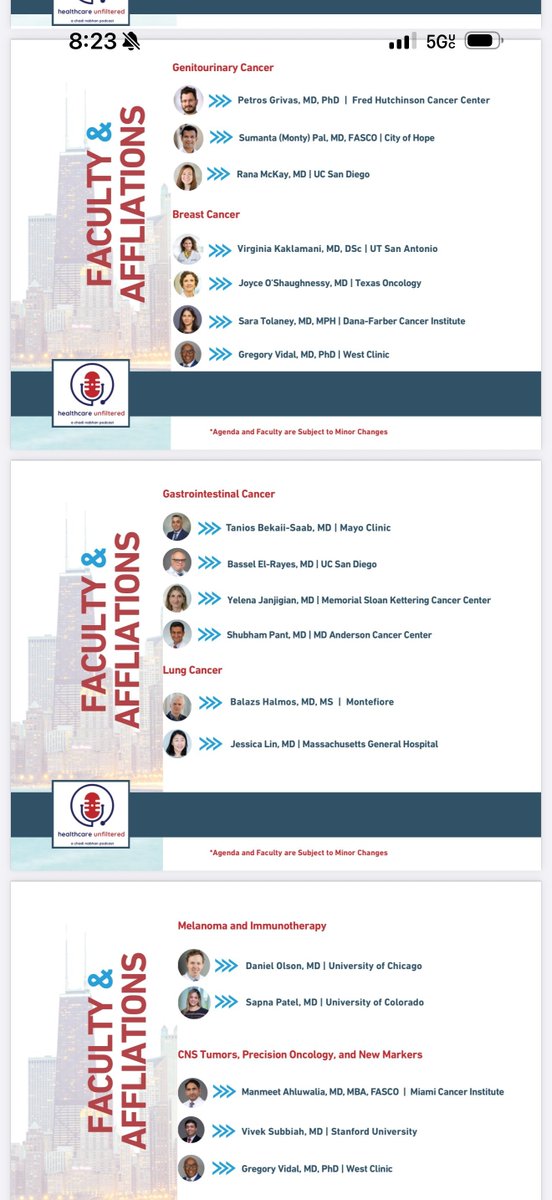 montypal's tweet photo. Leave it to @chadinabhan to pull together an exceptional group of faculty on Monday night at #ASCO26! Looking fwd to joining @DrRanaMcKay & @PGrivasMDPhD to discuss the latest developments in GU oncology - then, @VKaklamani, @stolaney1, #GregVidalMD & #JoyceOShaughnessyMD talk #breastcancer. Terrific faculty for GI, #lungcancer, #melanoma, & #braintumors as well - @DrSapnaPatel, @VivekSubbiah, @YJanjigianMD, @GIcancerDoc & so many more! Join us!