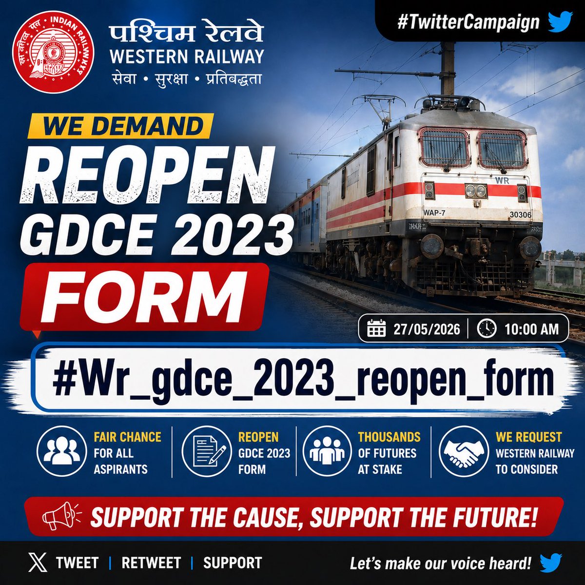 Jeetu_Saini_11's tweet photo. Re-open gdce form 01/2023
#wr_gdce_2023_reopen_form
#We_want_justice 
@AshwiniVaishnaw @Gmwrly 
@drmadiwr @WesternRly @RailMinIndia @RRBAhmedabad https://t.co/u7DN09PDep