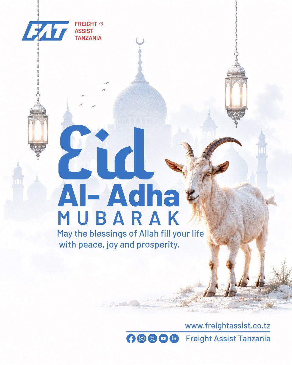 freightassisttz's tweet photo. Eid Mubarak from all of us at Freight Assist Tanzania 

#FreightAssistTanzania #EidMubarak https://t.co/43Ds8fN4D8