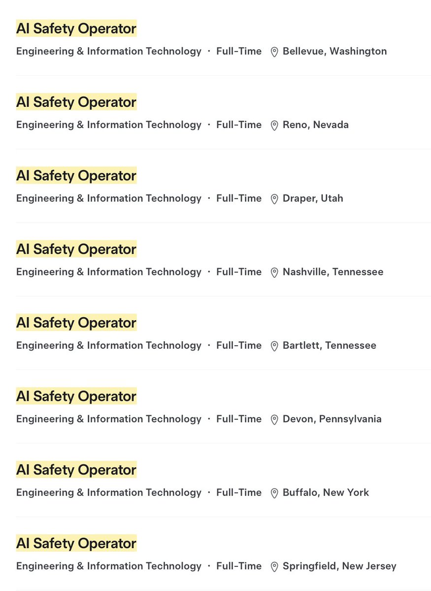 teslayoda's tweet photo. ❤️‍🔥Tesla expands hiring of AI Safety Operators to 32 cities. 

Probably nothing. https://t.co/oIdYa37Xat