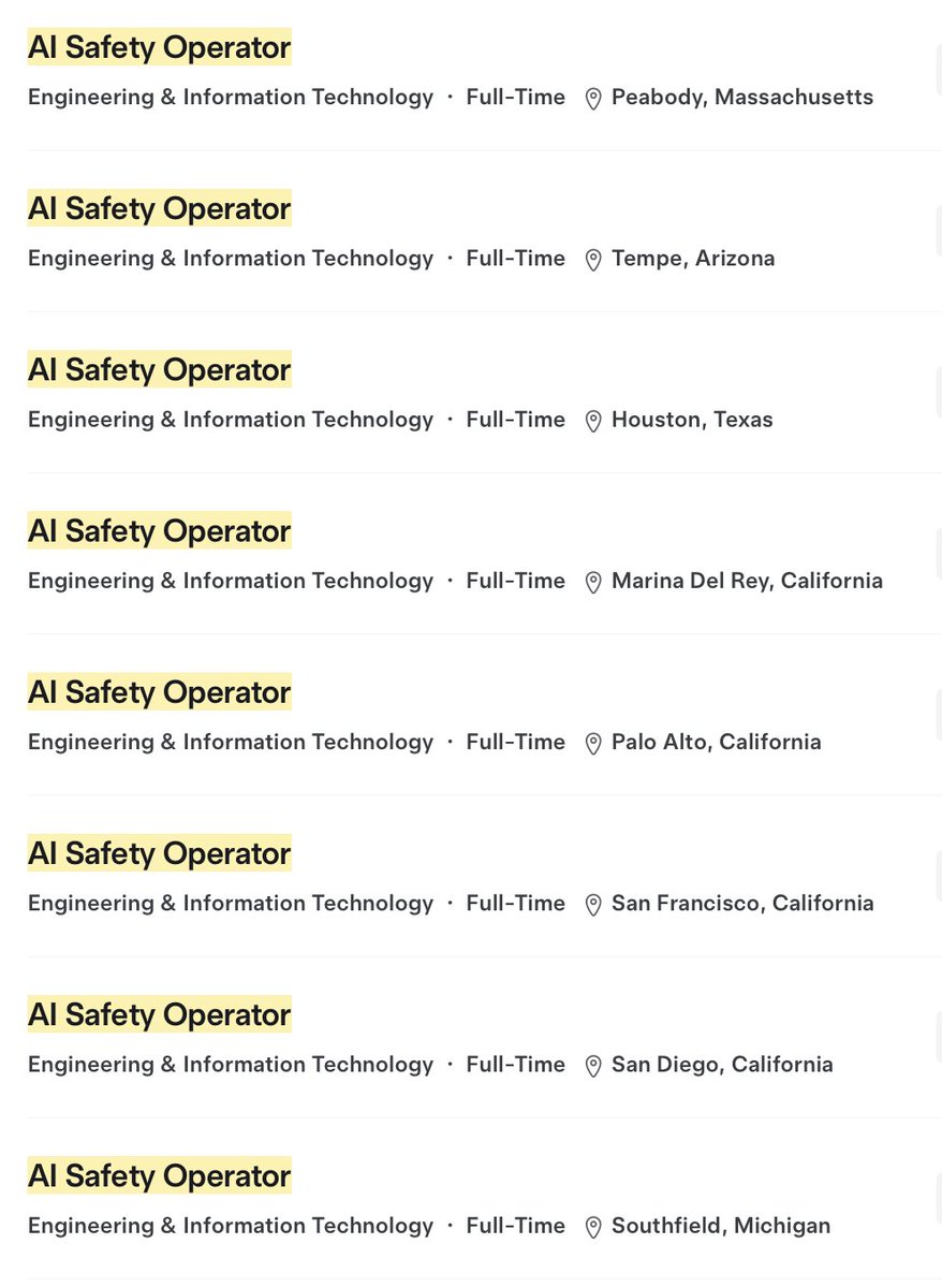 teslayoda's tweet photo. ❤️‍🔥Tesla expands hiring of AI Safety Operators to 32 cities. 

Probably nothing. https://t.co/oIdYa37Xat